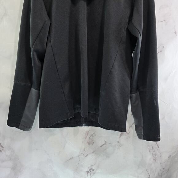 North Face Jacket Mens Large Black Fleece Full Zip Mid Layer Lightweight Hooded - Picture 9 of 15